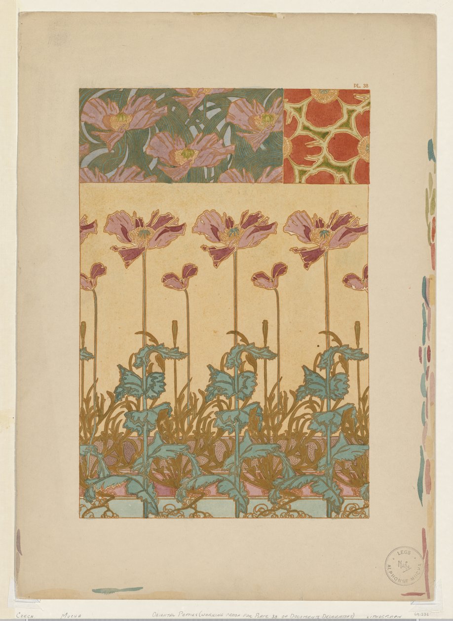 Asiakirjat Decoratifs: Oriental Poppies tekijältä Alphonse Mucha