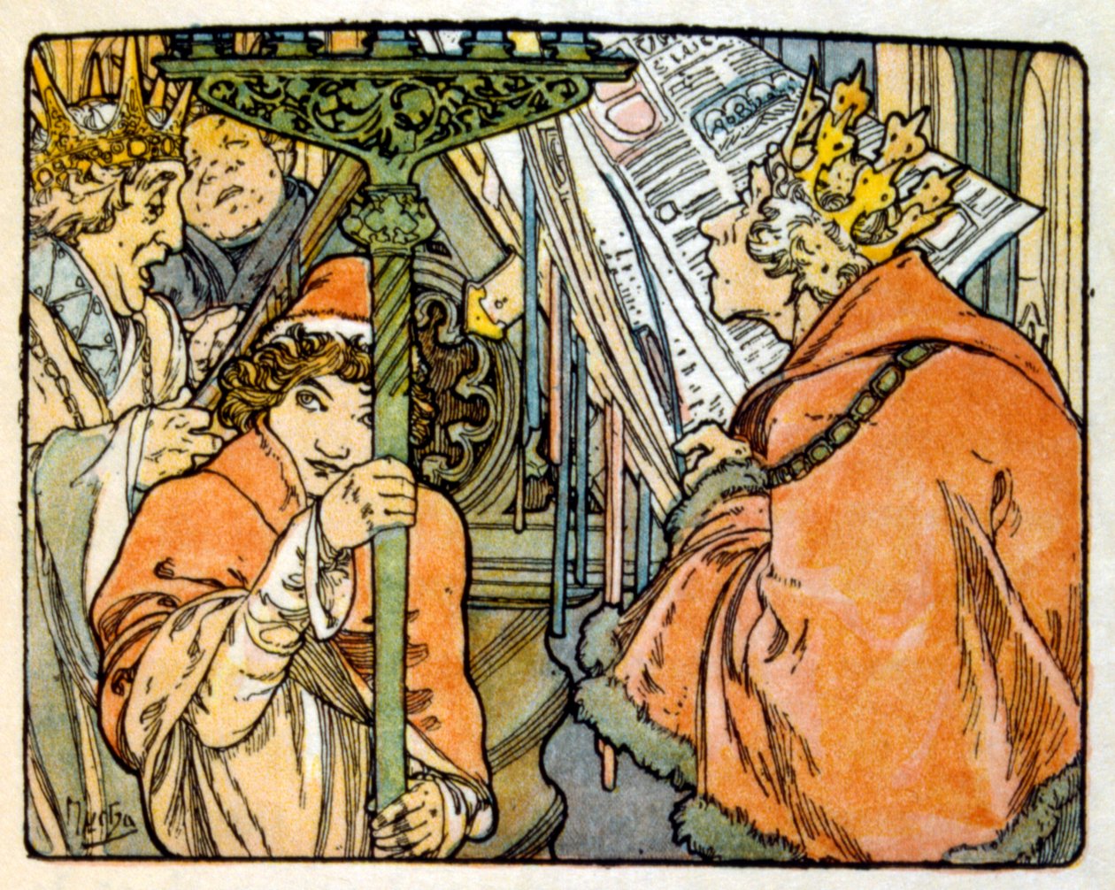 Alphonse Muchan kuvitus ranskalaisen kirjailijan Anatole Francen teoksesta "Clio". 1900. Mucha (1860 – 1939). oli tšekkiläinen jugendmaalari tekijältä Alphonse Mucha