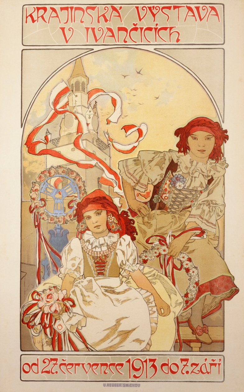 Maisemanäyttely V Ivancicich, 1913 tekijältä Alphonse Mucha