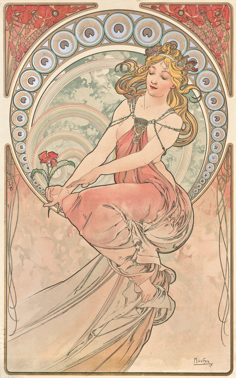 Maalaus, 1898 tekijältä Alphonse Mucha
