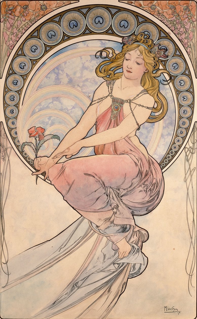 Maalaus, 1898 tekijältä Alphonse Mucha