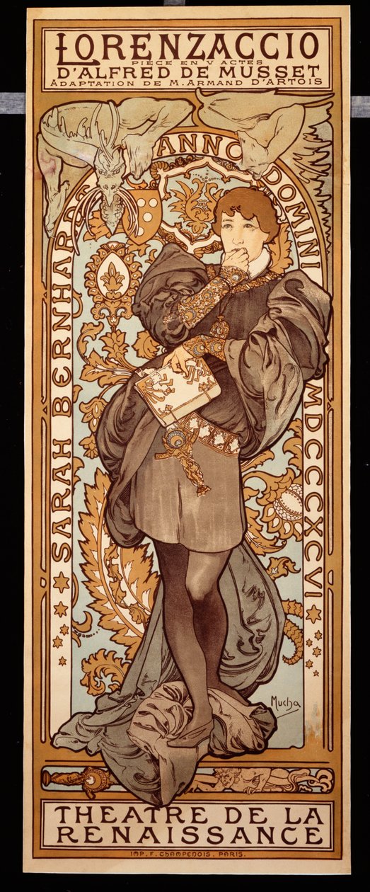 Lorenzaccio, 1896 tekijältä Alphonse Mucha