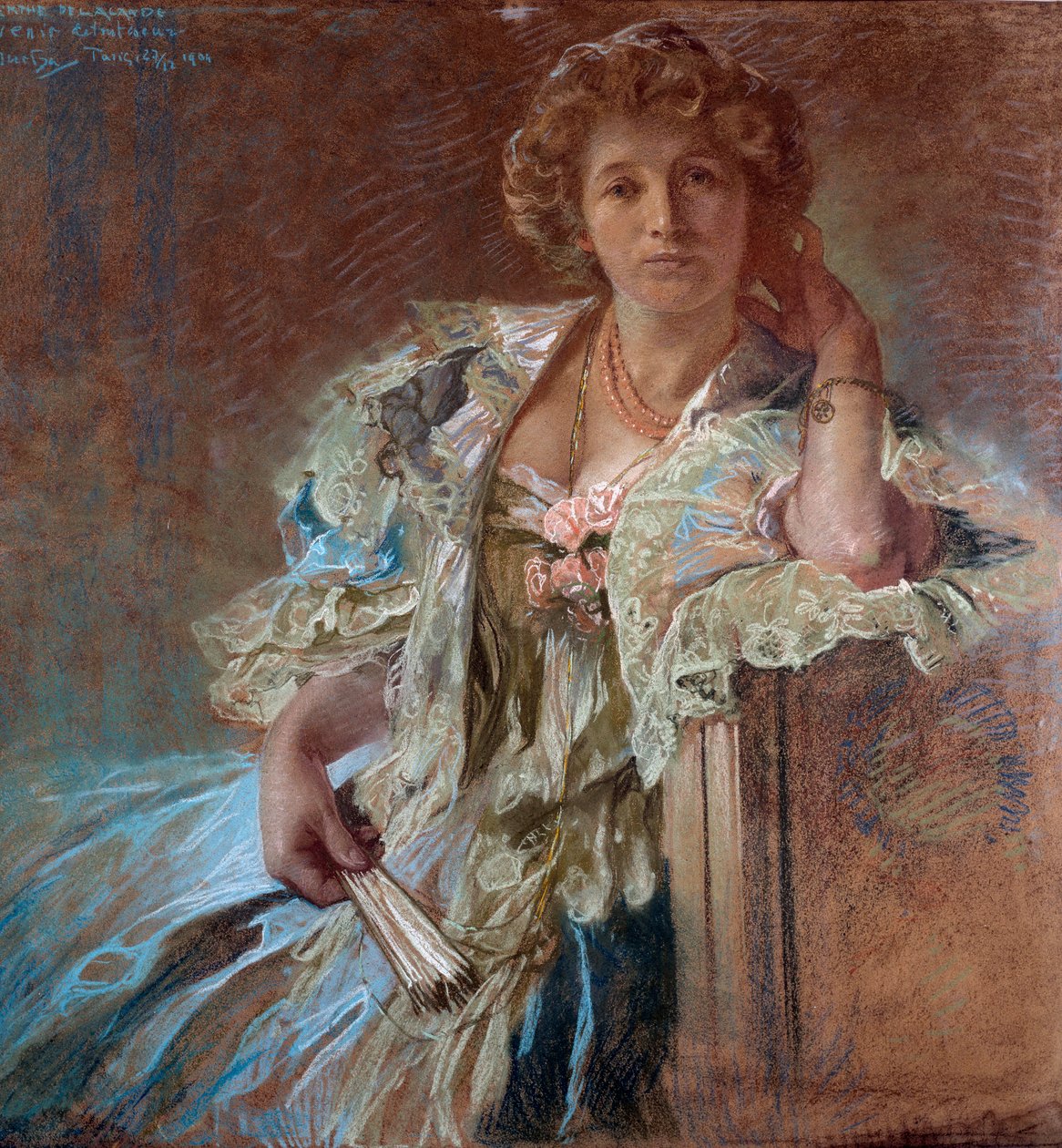 Berthe Lalanden muotokuva. Alphonse Muchan (1860-1939) maalaus tekijältä Alphonse Mucha