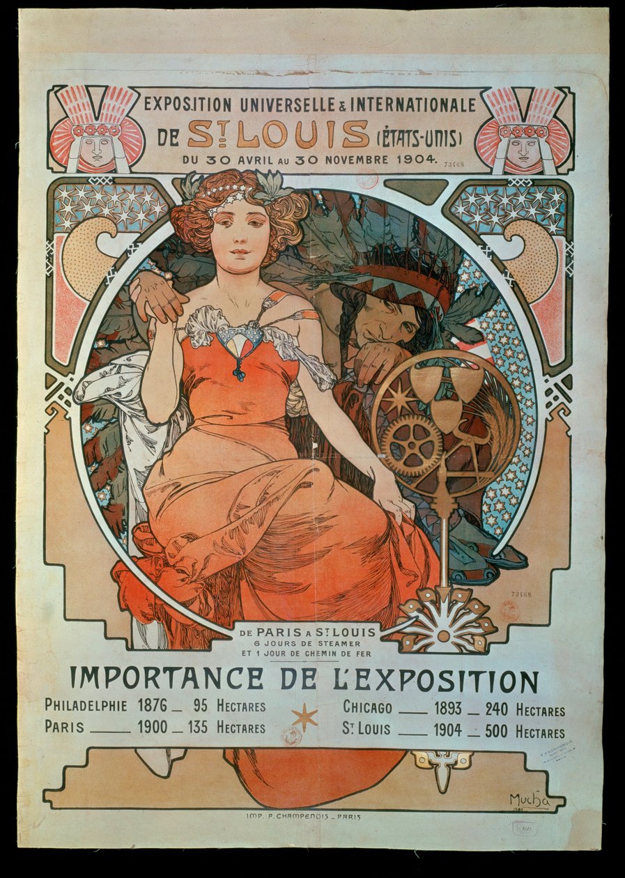 Juliste yleismaailmallista ja kansainvälistä näyttelyä varten ... tekijältä Alphonse Marie Mucha