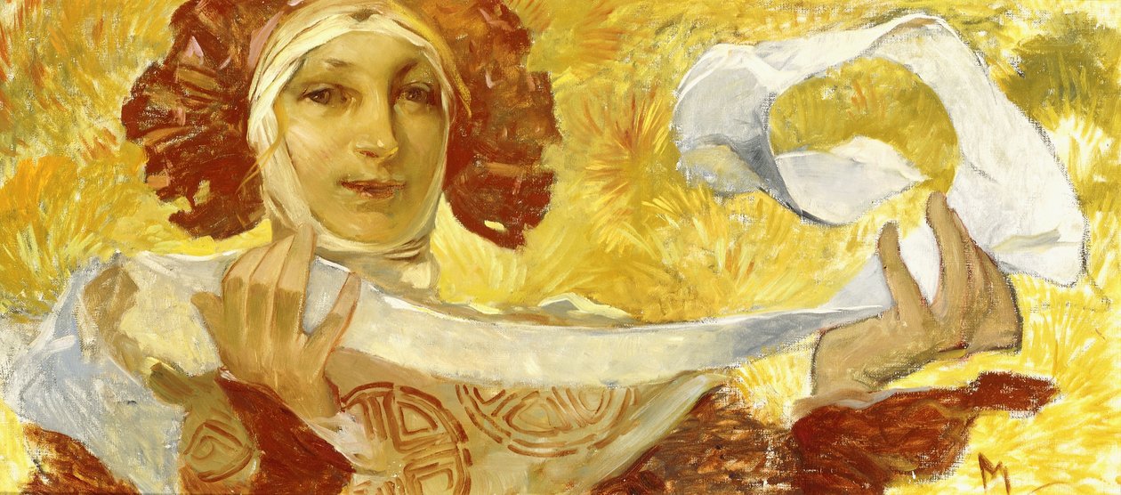 Nainen nauhalla, c. 1902-1903 tekijältä Alphonse Mucha