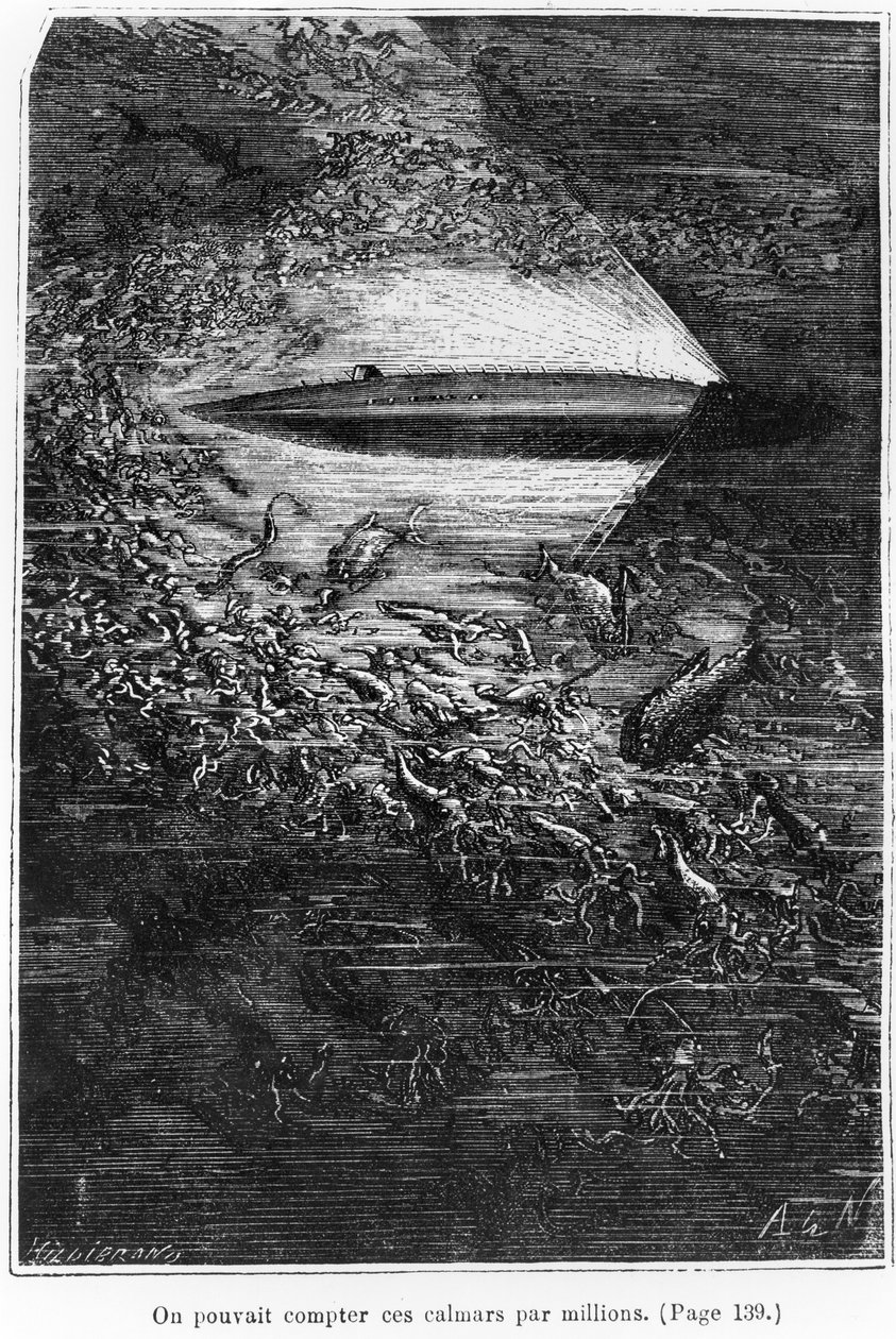 Kuvitus Jules Vernen (1828-1905) teoksesta 