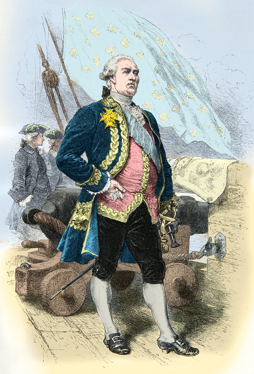 Muotokuva Pierre Andre de Suffren dit le Bailli de Suffenista (kaiverrus) tekijältä Alphonse Marie de Neuville