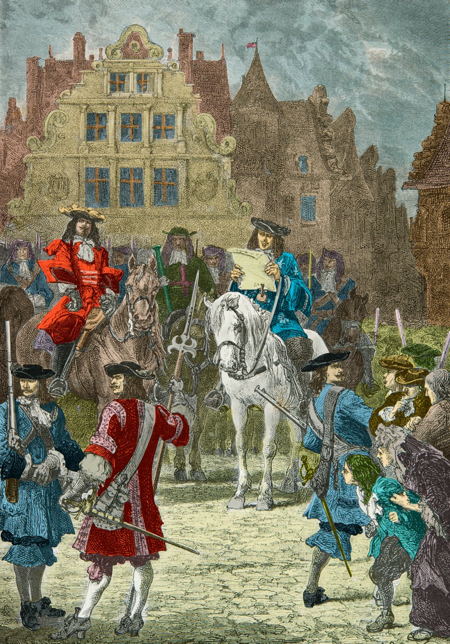 Pariisissa julistetaan Nantesin ediktin peruuttaminen. tekijältä Alphonse Marie de Neuville