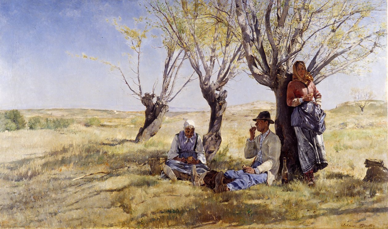 Lou Gousta, maku Kulmien garrigussa (Avignon) Alphonse Moutten maalaus (1840-1913) Pakollinen maininta: Kokoelman perustan terveisiä Provence Marseillesta tekijältä Alphonse Moutte