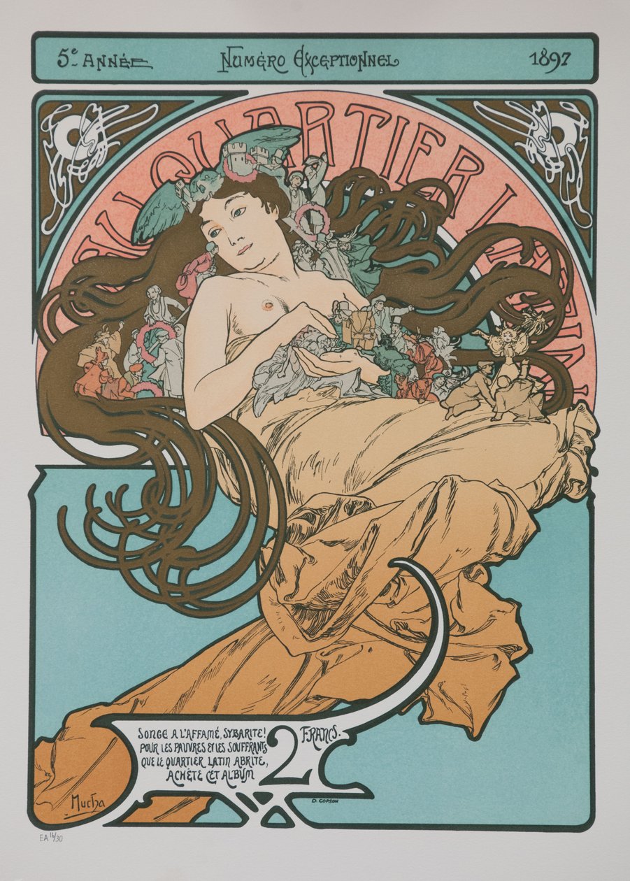 Latinalaisessa korttelissa 1897. tekijältä Alphonse Mucha