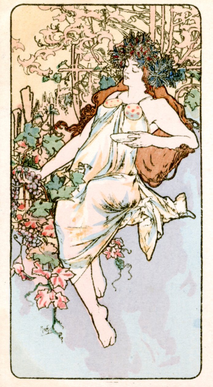 "Syksy", 1897 tekijältä Alphonse Mucha