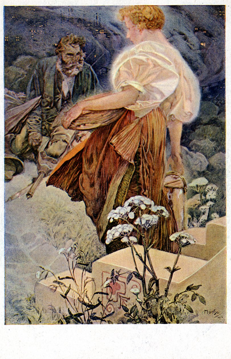 "Autuaita ovat armolliset, sillä he saavat armon", 1906 tekijältä Alphonse Mucha