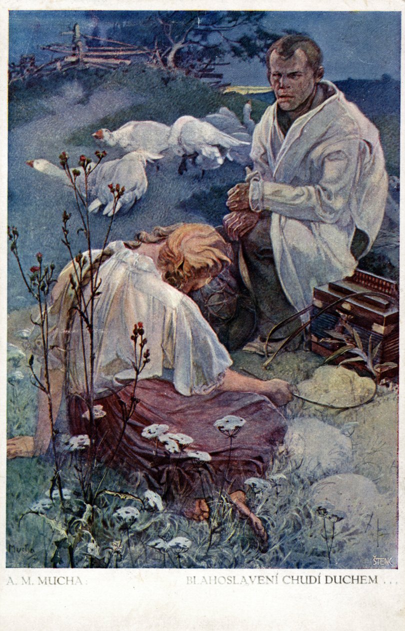 "Autuaita ovat hengellisesti köyhät, sillä heidän on taivasten valtakunta", 1906 tekijältä Alphonse Mucha