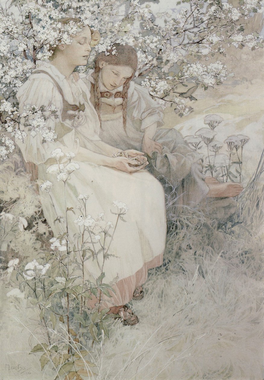 Autuaita puhdassydämiset, sillä he saavat nähdä Jumalan, 1906 tekijältä Alphonse Mucha