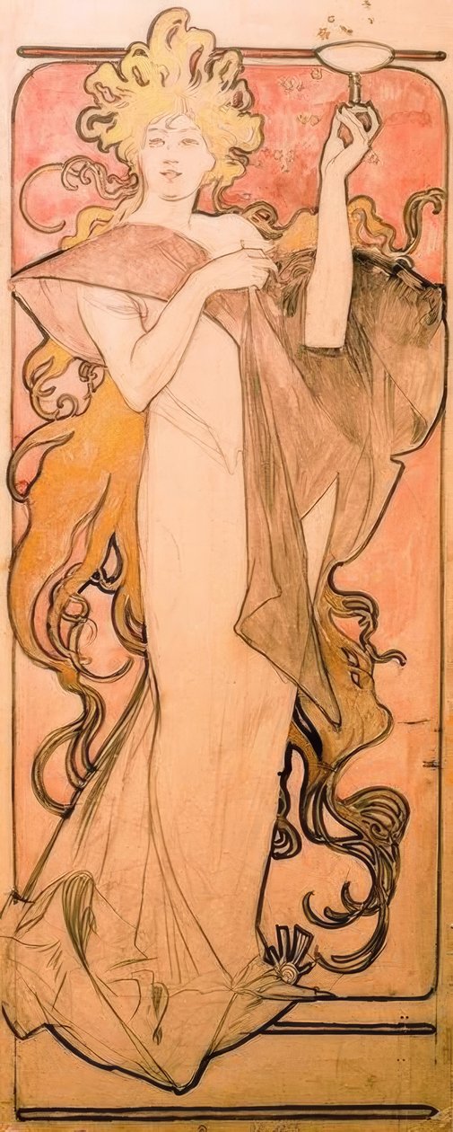 Samppanja Ruinart tekijältä Alphonse Mucha