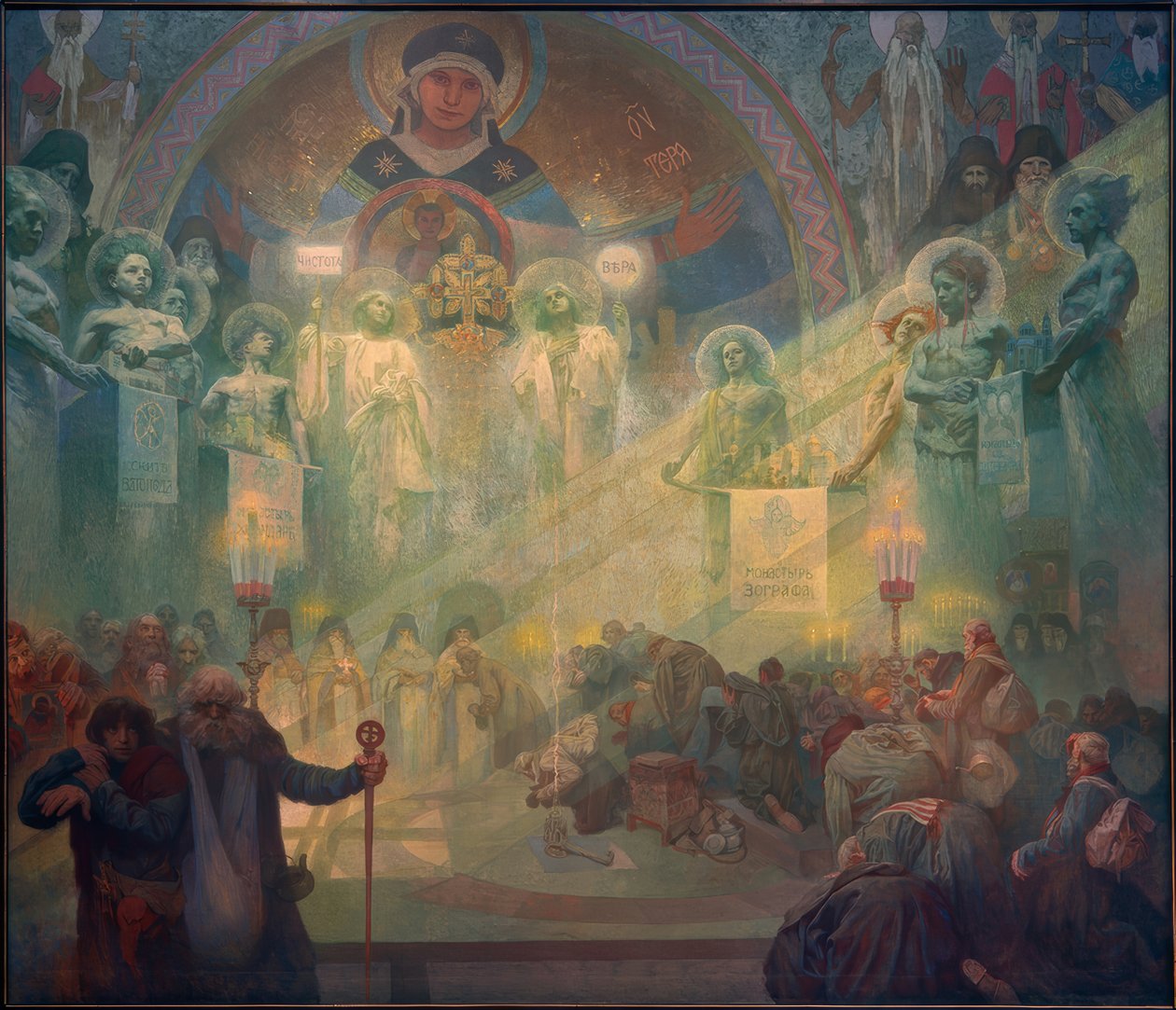 Pyhä Athos-vuori tekijältä Alphonse Mucha