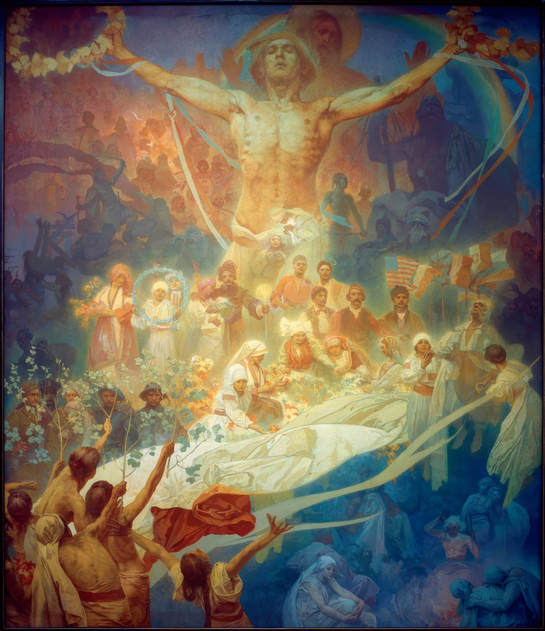 Slaavien apoteoosi. Slaavikunta ihmiskunnalle (XX vuosisata) tekijältä Alphonse Mucha