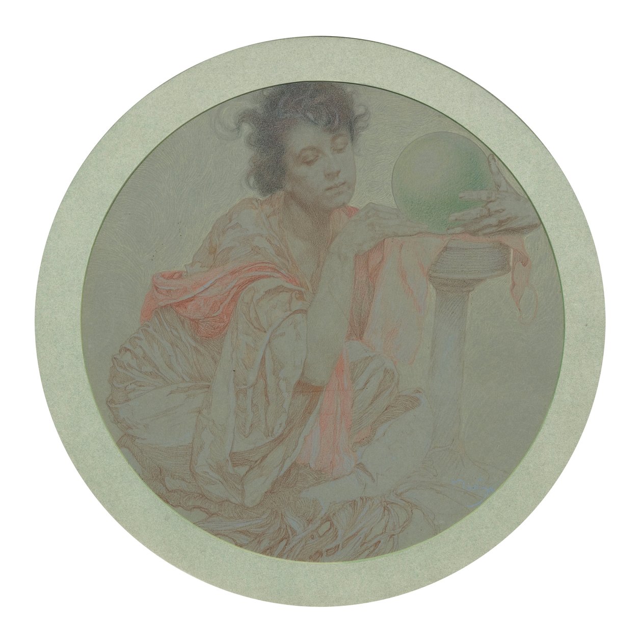 Ennustelija kristallipallolla. tekijältä Alphonse Mucha