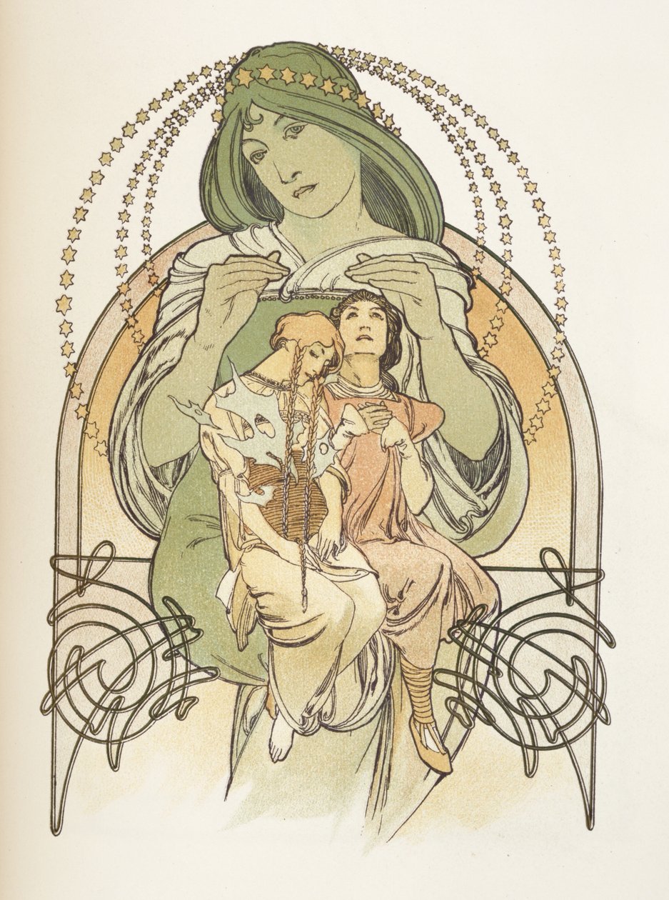 Kuvitus Ilsee, Prinsessa de Tripoli, 1897 tekijältä Alphonse Mucha