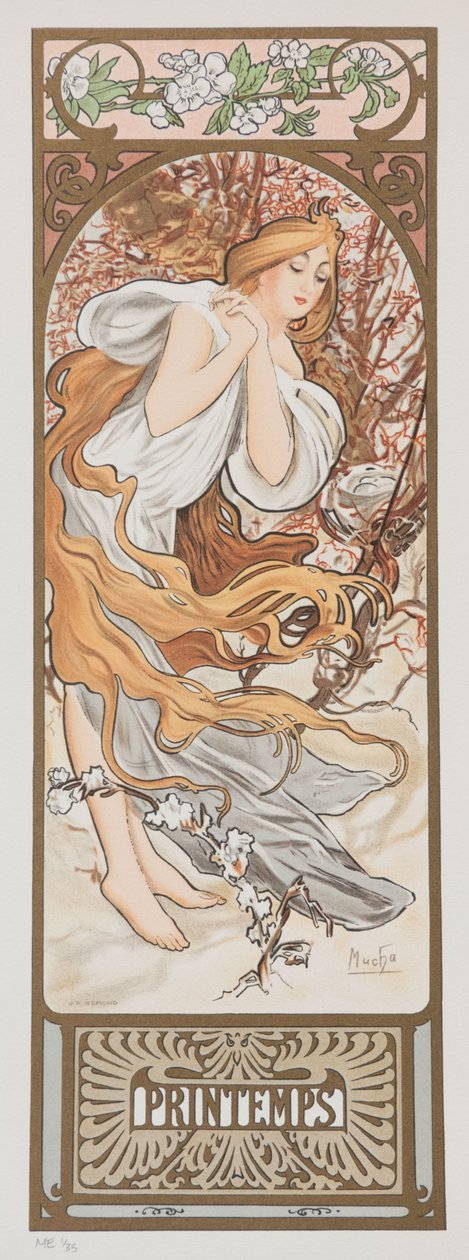 Vuodenajat. kevät, 1897. tekijältä Alphonse Mucha