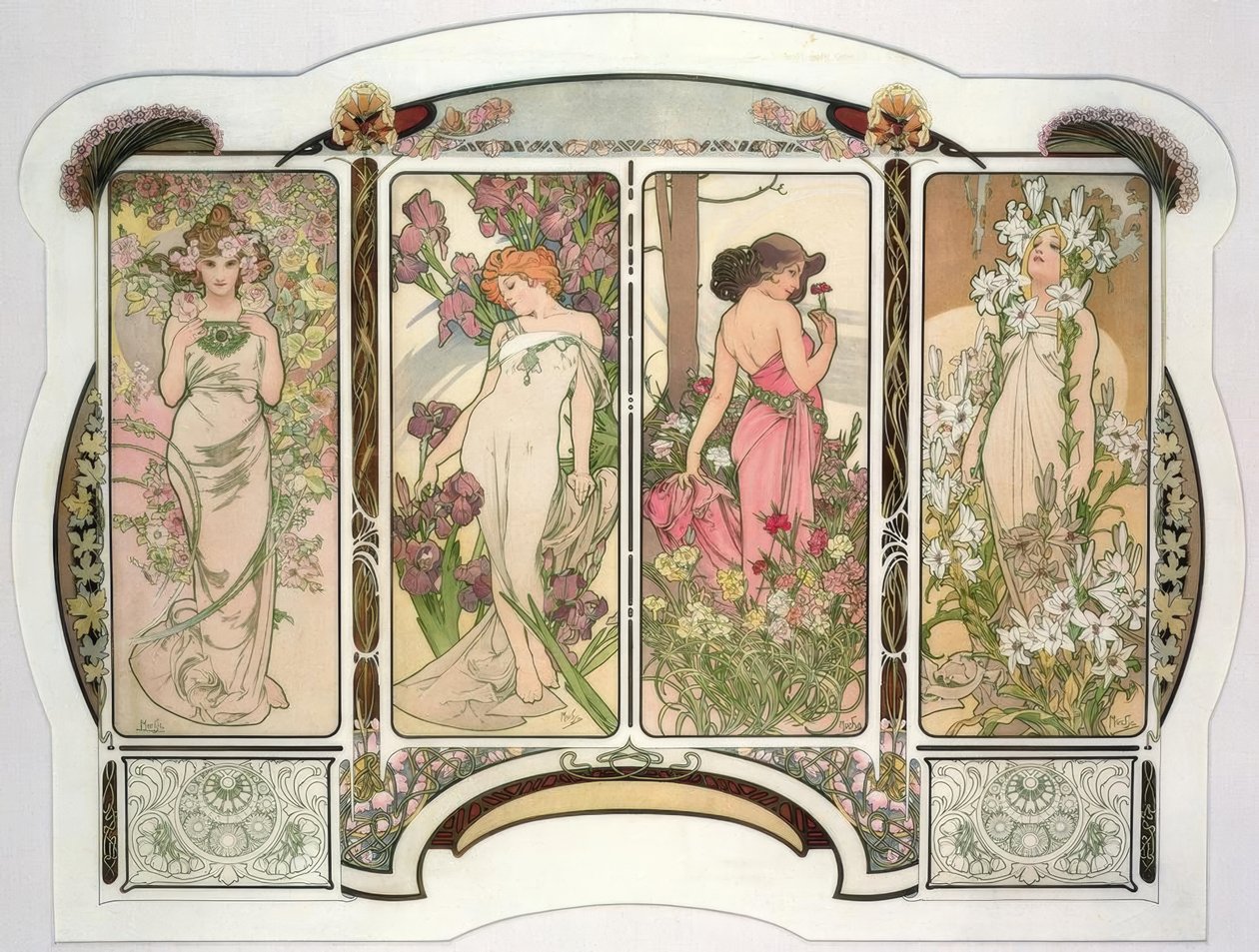 Les fleurs tekijältä Alphonse Mucha