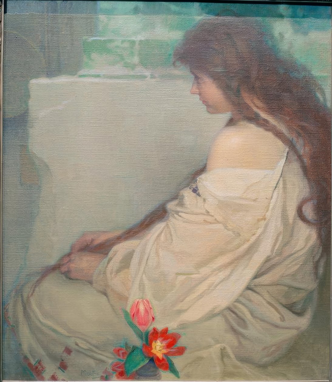 Mädchen mit Tulpen tekijältä Alphonse Mucha
