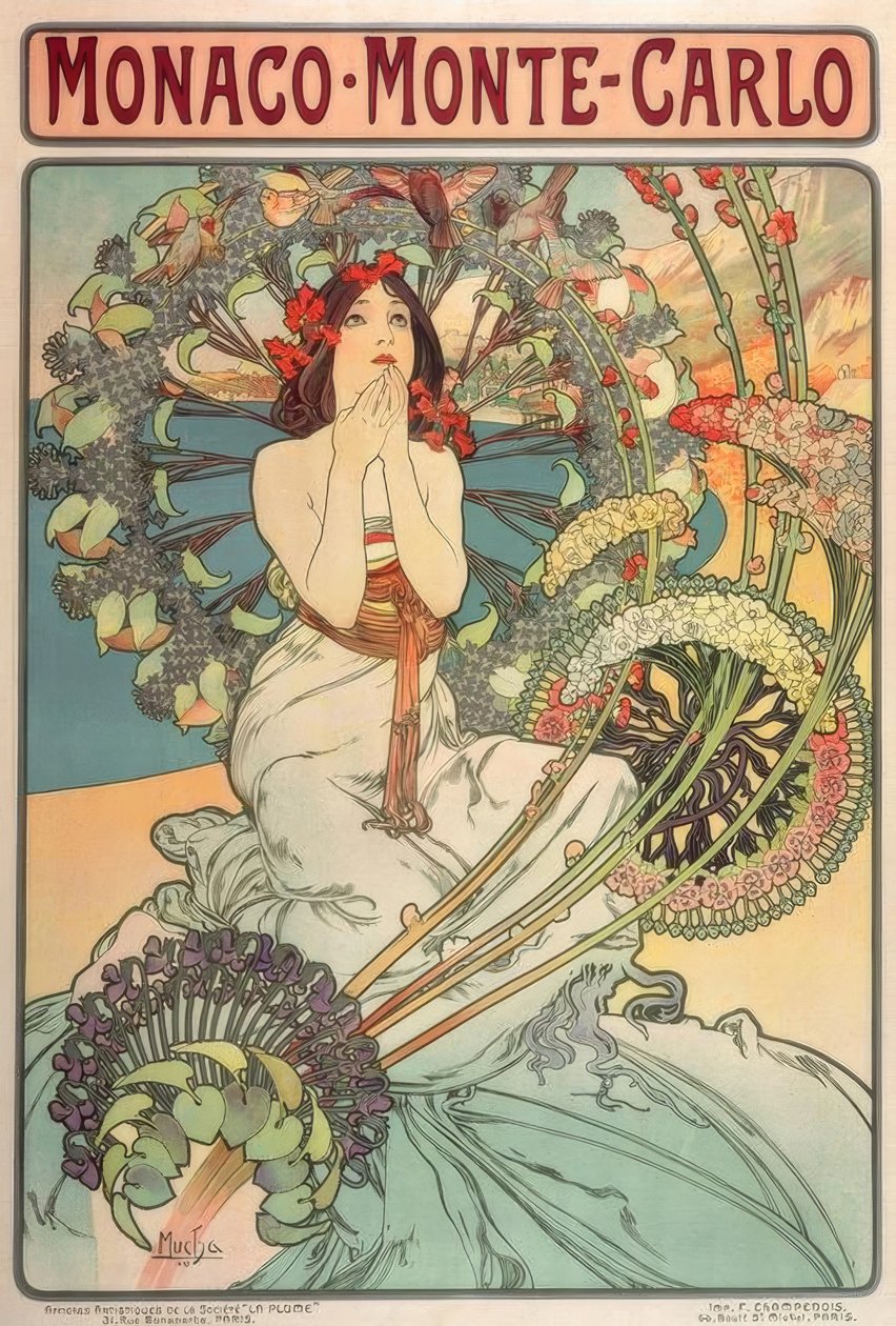 Monaco – Monte Carlo tekijältä Alphonse Mucha