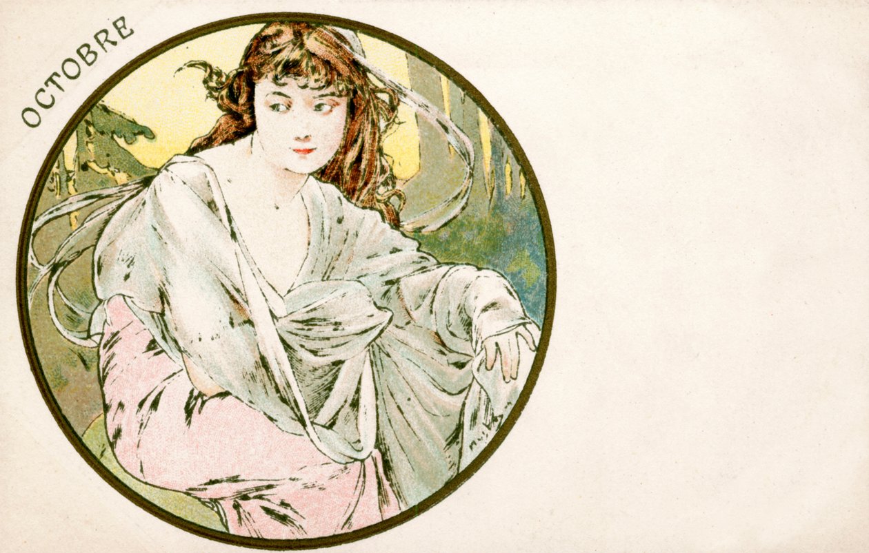 "Lokakuu", 1900 tekijältä Alphonse Mucha