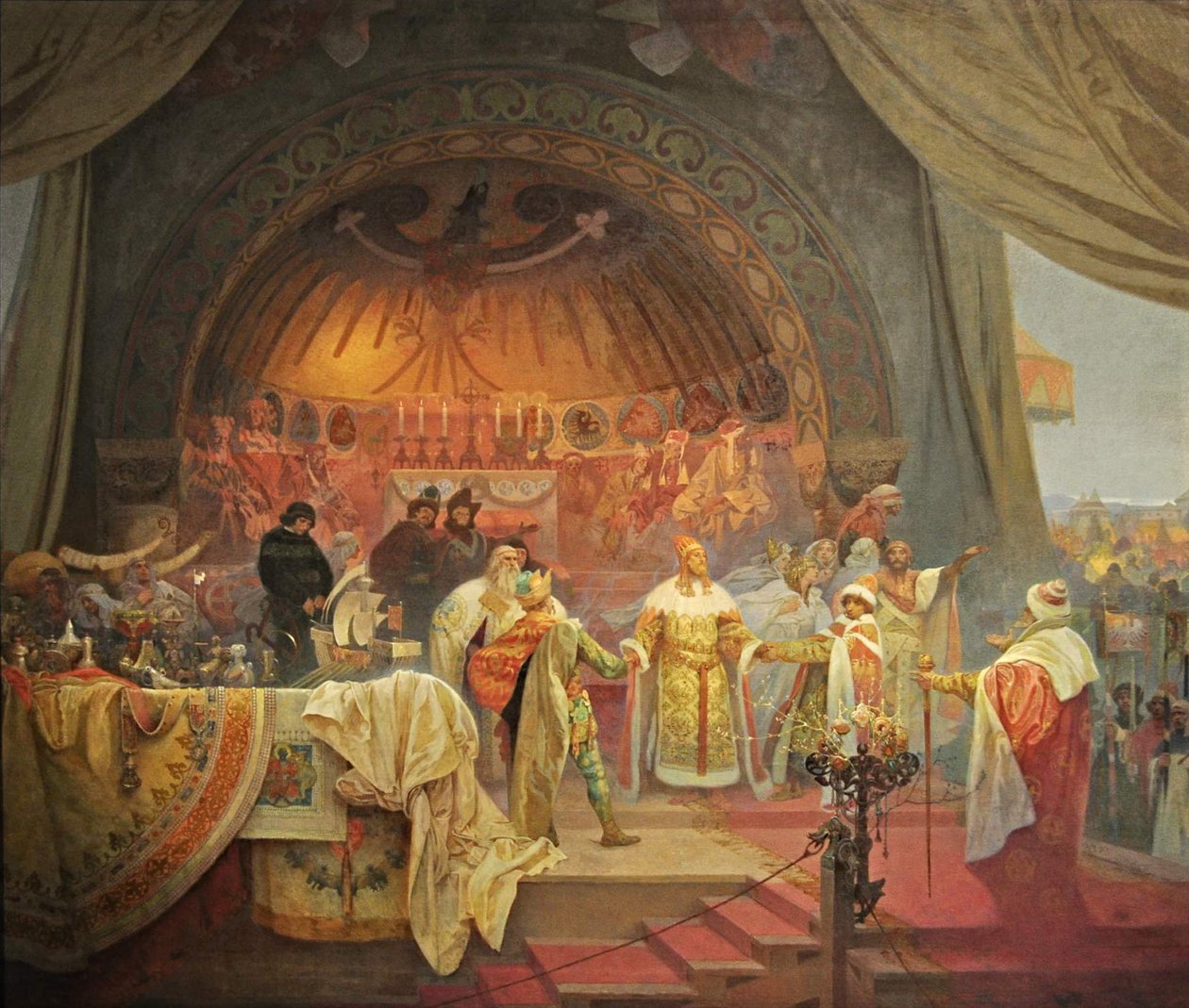 Ottokar II Böömistä. Slaavilaisten dynastioiden liitto Sykli Slaavien eepos tekijältä Alphonse Mucha