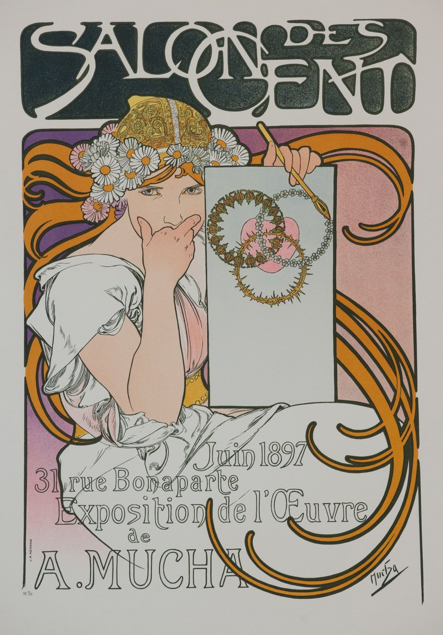 Juliste A. Muchas -näyttelyyn Salon des Centissa, 1897. tekijältä Alphonse Mucha