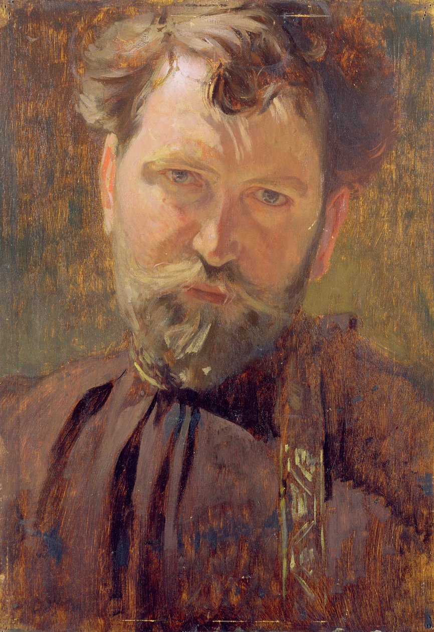 Alfons Marie (Alfons-Marie) Muchan (1860-1939) omakuva (omakuva), öljy kankaalle 1899, Alfons Mucha -museo, Praha tekijältä Alphonse Mucha