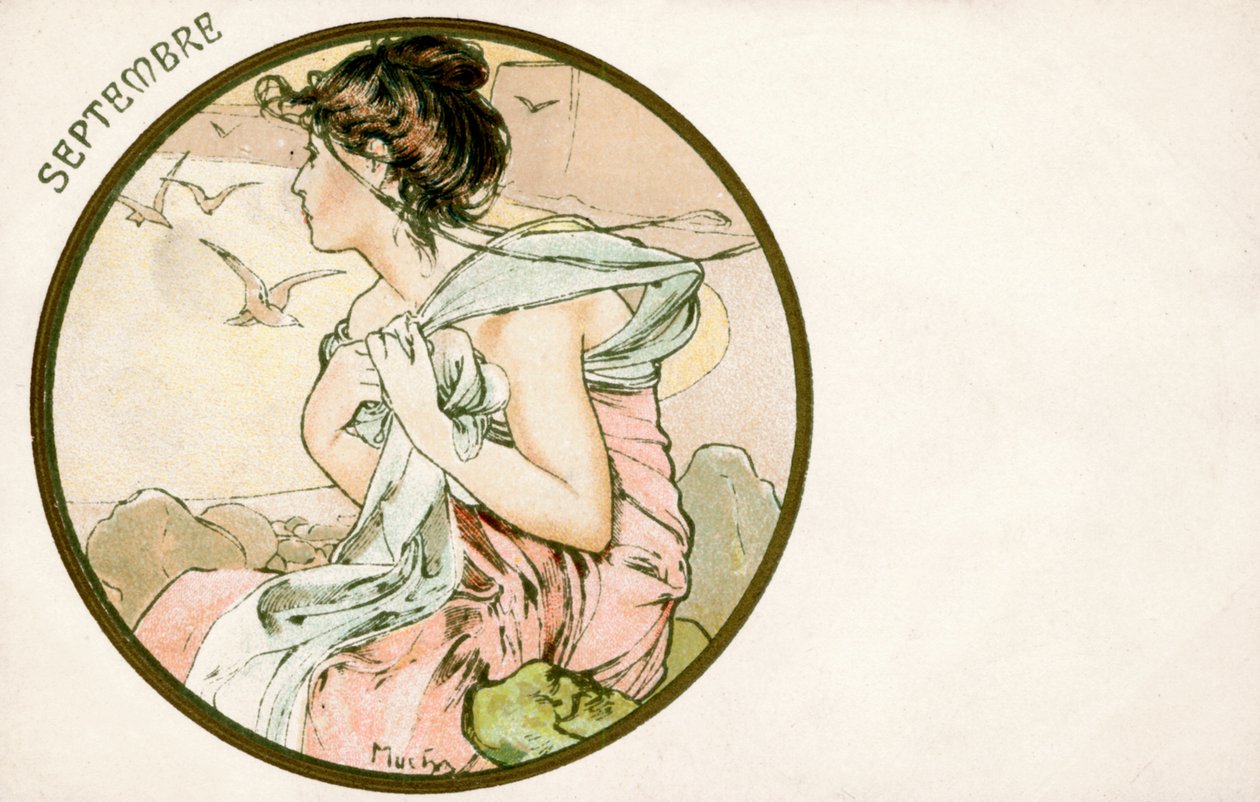 "Syyskuu", 1900 tekijältä Alphonse Mucha