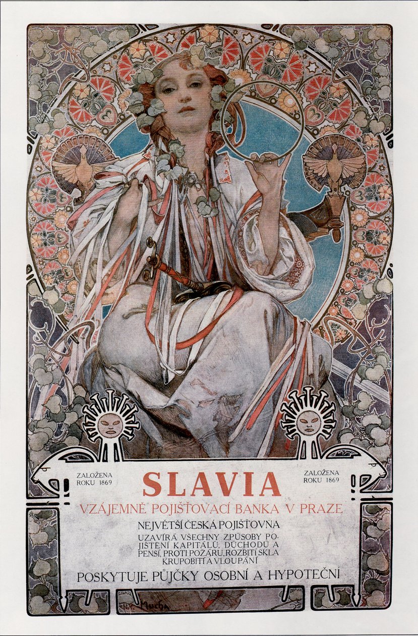 Slavia-juliste, 1907 tekijältä Alphonse Mucha