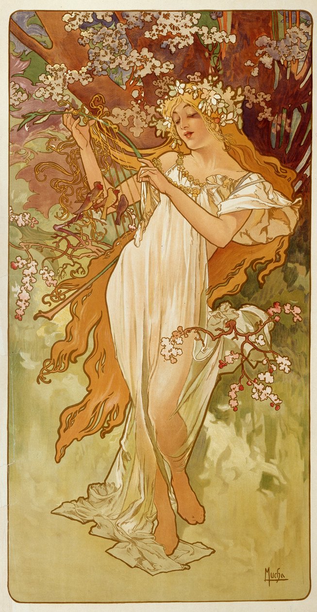 kevät, 1896. tekijältä Alphonse Mucha