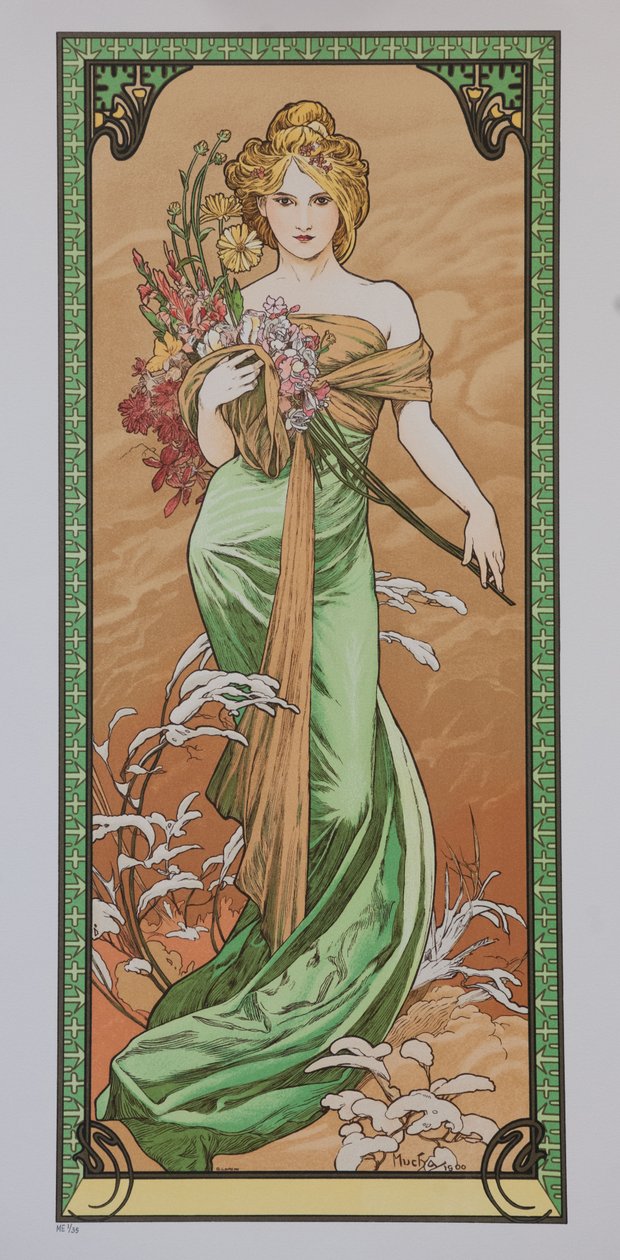 Kevät Les Saisons -sarjasta, 1900. tekijältä Alphonse Mucha