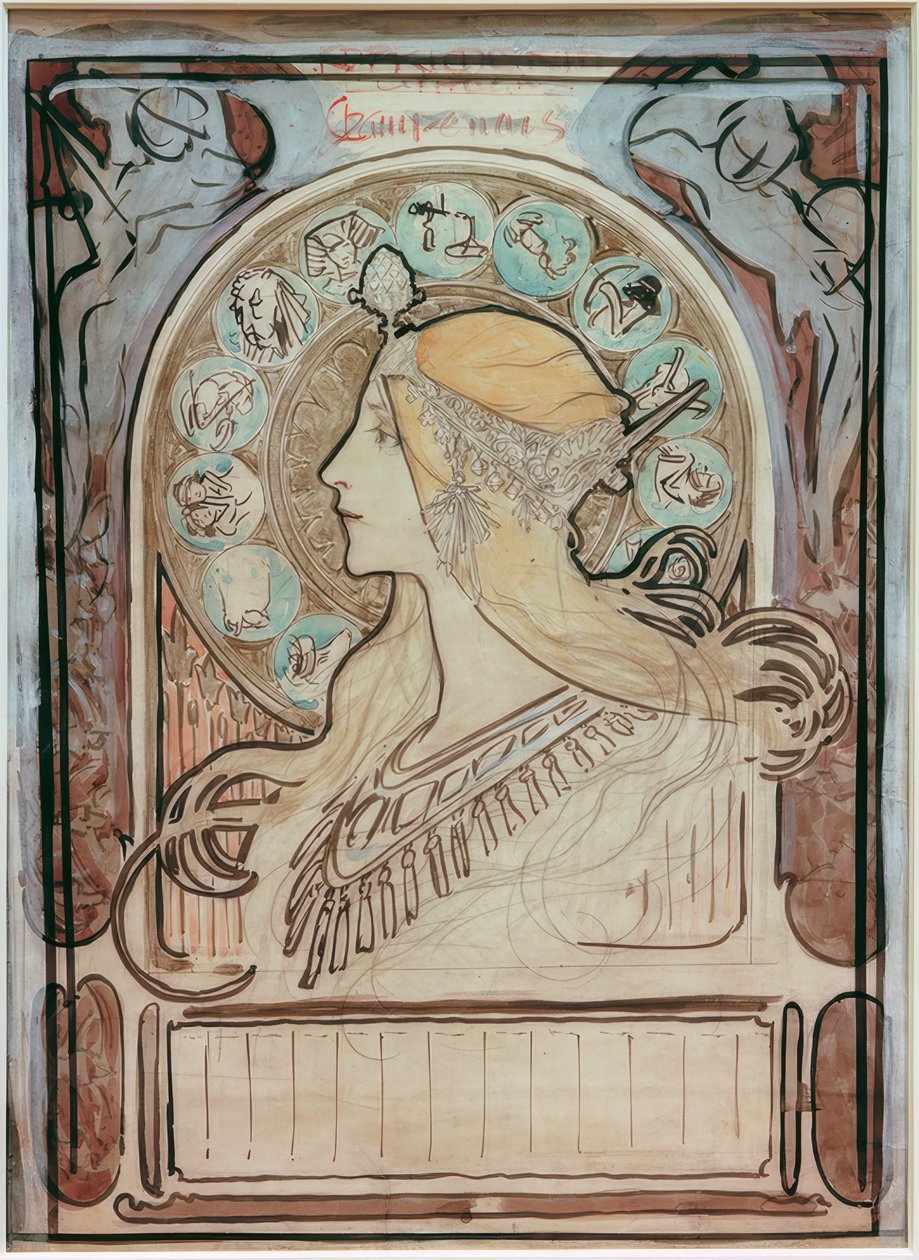Zodiaque-tutkimus tekijältä Alphonse Mucha