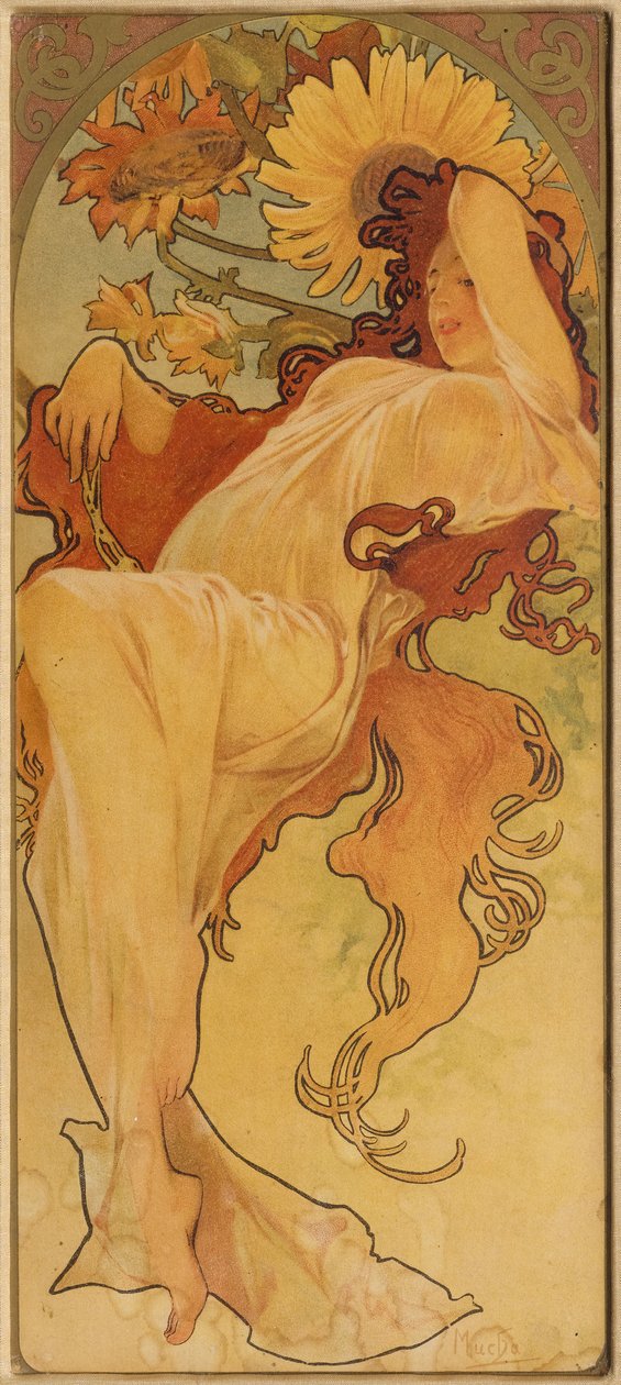 Kesä sarjasta Les Saisons, c. 1900. tekijältä Alphonse Mucha