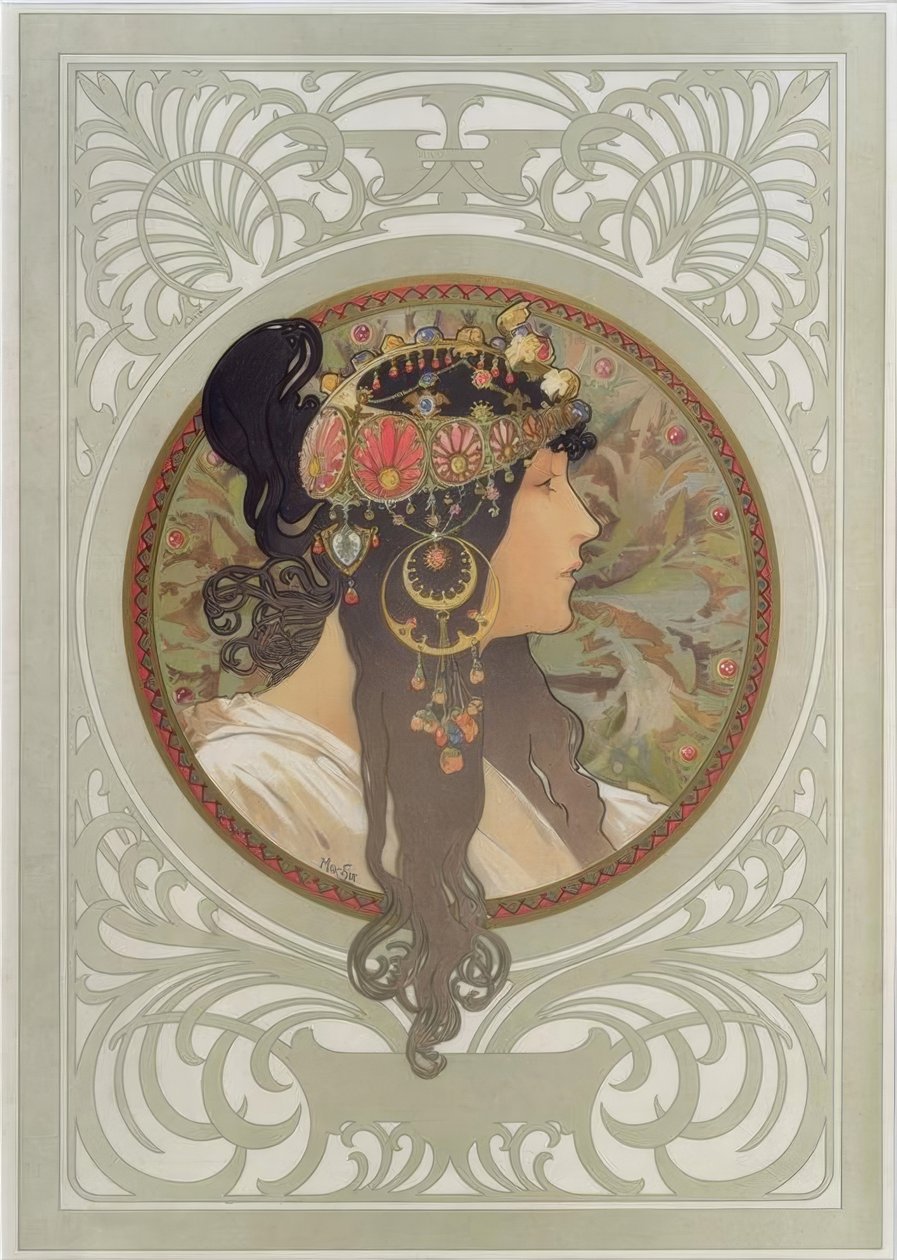 Tête bysantine: Brunette tekijältä Alphonse Mucha