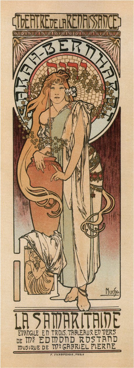 Samarialainen nainen -juliste tekijältä Alphonse Mucha