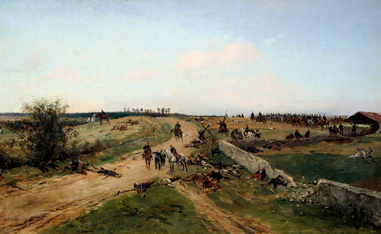 Kohtaus Ranskan ja Preussin sodasta, 1870, 1800-luku tekijältä Alphonse de Neuville