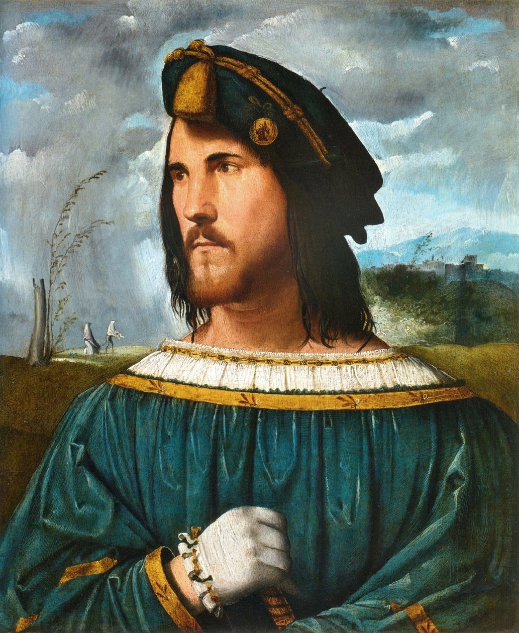 Muotokuva herrasmiehestä eli Cesare Borgia (1475-1507) tekijältä Altobello Melone