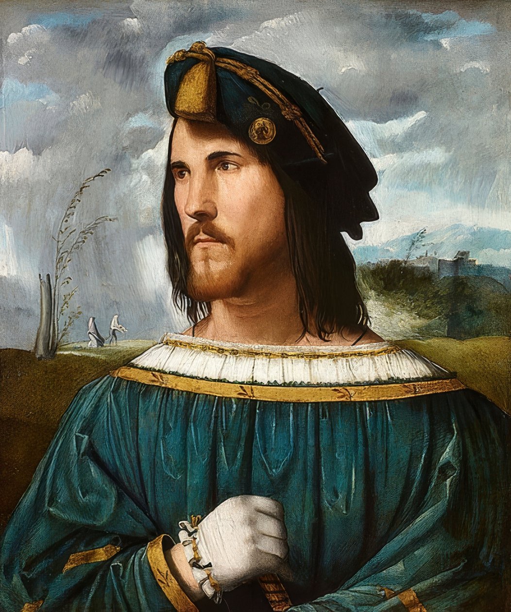 Gentlemanin muotokuva (tunnetaan nimellä Cesare Borgia). Zw. 1500 ja 1524 tekijältä Altobello Melone