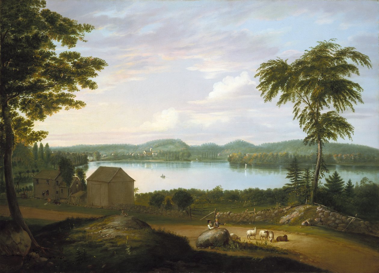 Näkymä Springfieldistä Connecticut-joella, 1819 tekijältä Alvan Fisher