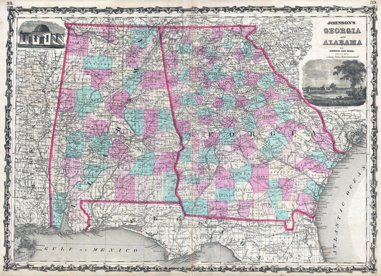 Johnsonin Georgia ja Alabama tekijältä Alvin Jewett Johnson