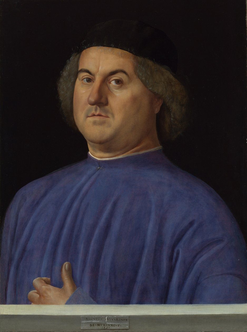 Miehen muotokuva, 1497 tekijältä Alvise Vivarini