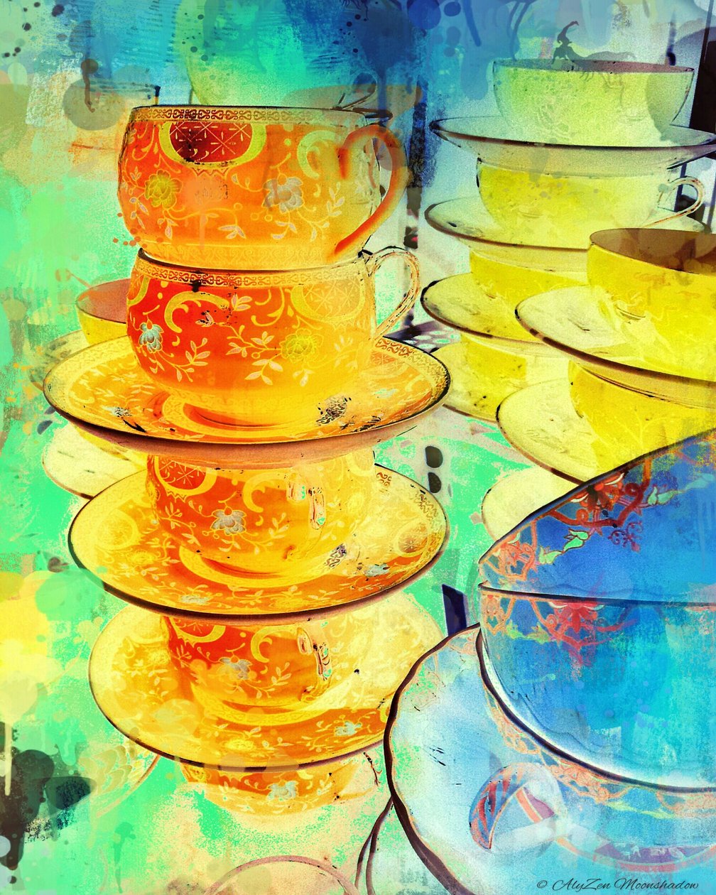 Orange and Gold Stack, 2014, (digitaalinen sekamediafonografia) tekijältä AlyZen Moonshadow