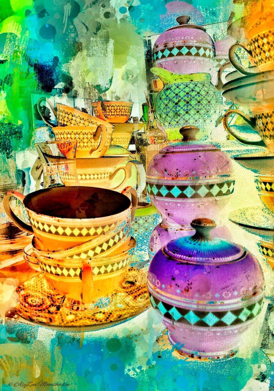 Gold and Purple Stacks, 2014, (digitaalinen sekamediafonografia) tekijältä AlyZen Moonshadow