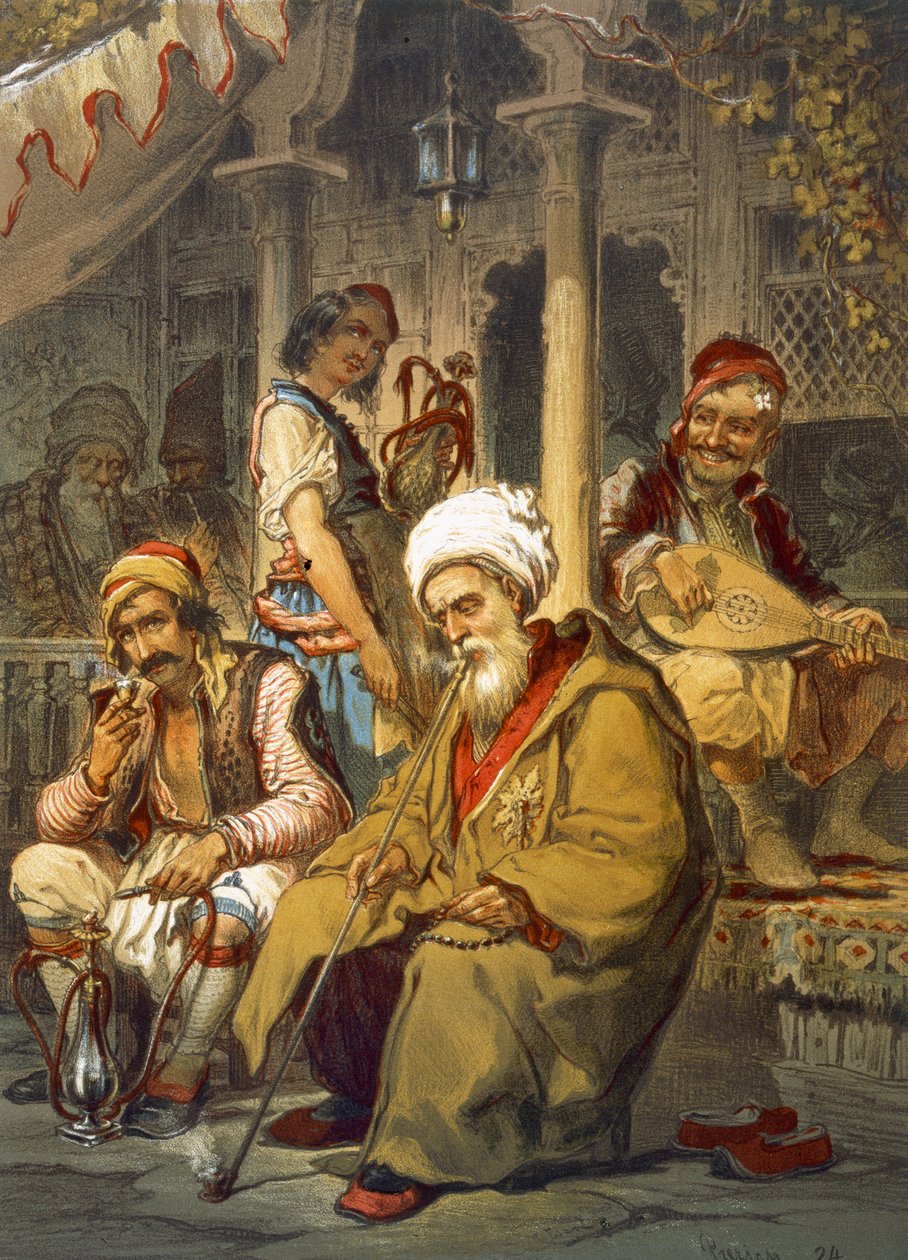 Kohtaus kahvilassa, 1865 tekijältä Amadeo Preziosi