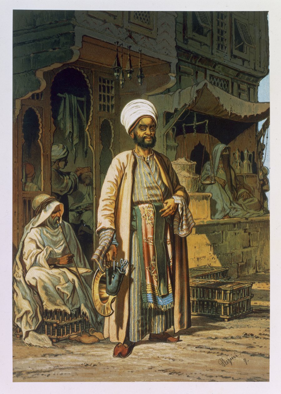 Parturi, "Souvenir of Cairo", 1862 tekijältä Amadeo Preziosi
