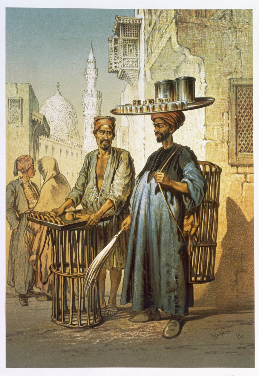 Teemyyjä, "Souvenir of Cairo", 1862 tekijältä Amadeo Preziosi